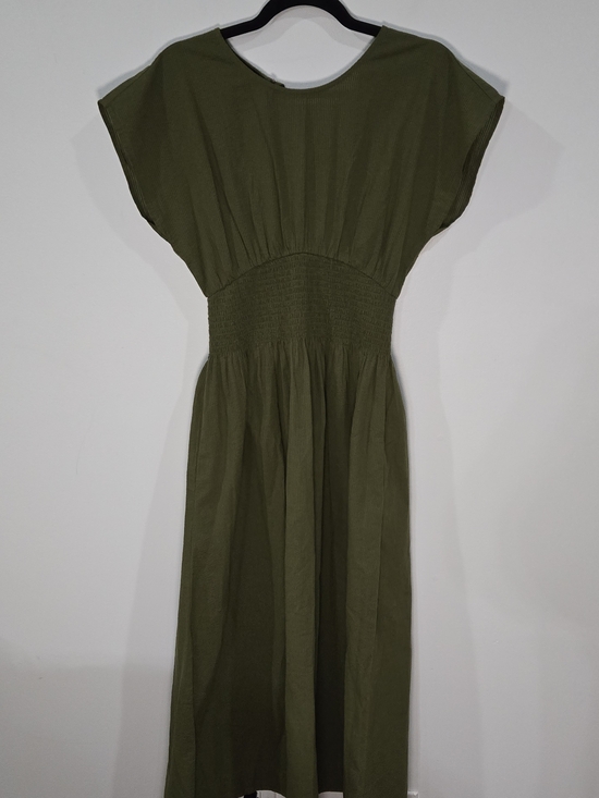 Madewell Dresses & Skirts - Madewell Sz Small Olive Green Smocked-Waist Maxi Dress
